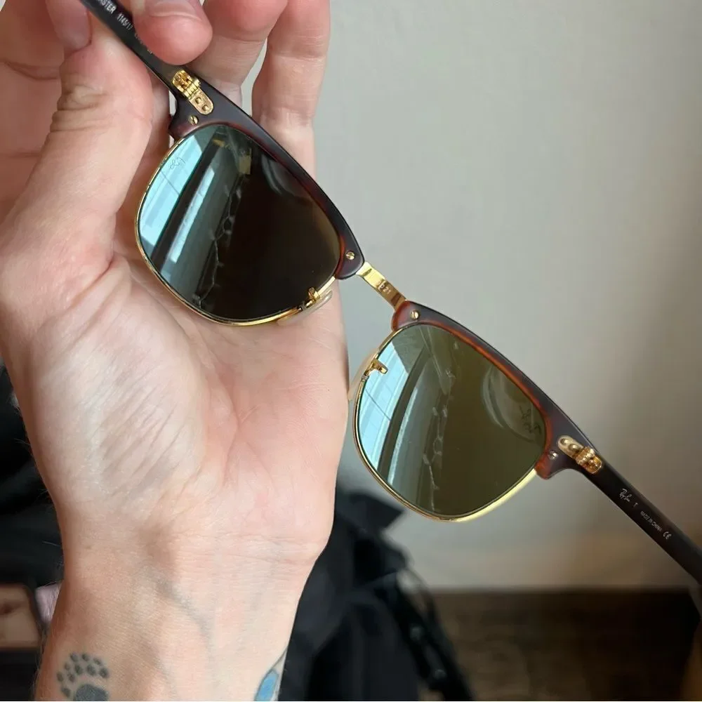 Ray-Ban Clubmaster Tortoiseshell Mirrored Blue Sunglasses